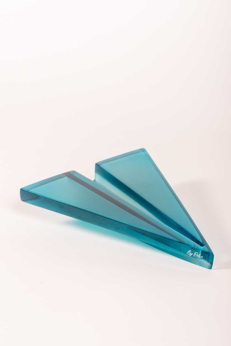 ESCULTURA AVIAO DE PAPEL-16x22,5x(h)5,5 cm